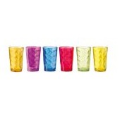verres à eau colorés