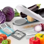 Coupe légumes 5 en 1 avec bac de récupération